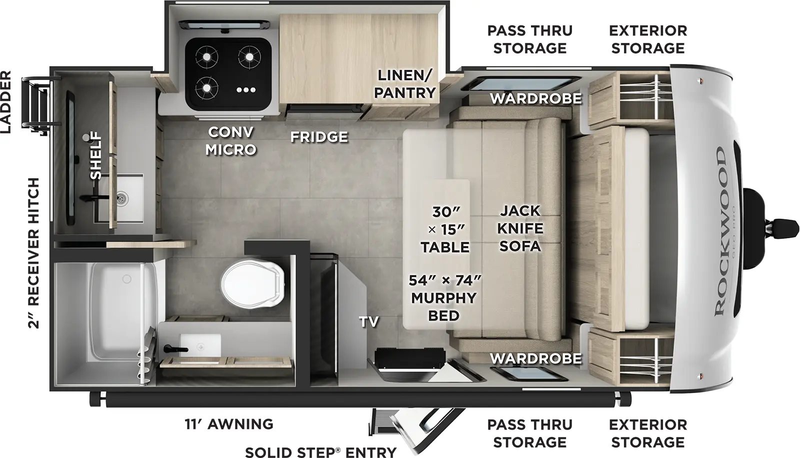 Rockwood Geo Pro G15FBS Floorplan